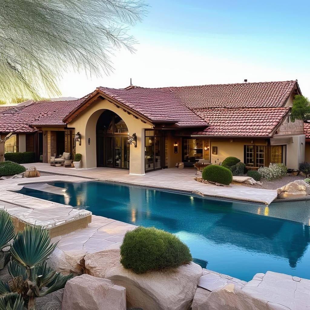 Luxury home with a perfectly installed shingle roof in Scottsdale arizona