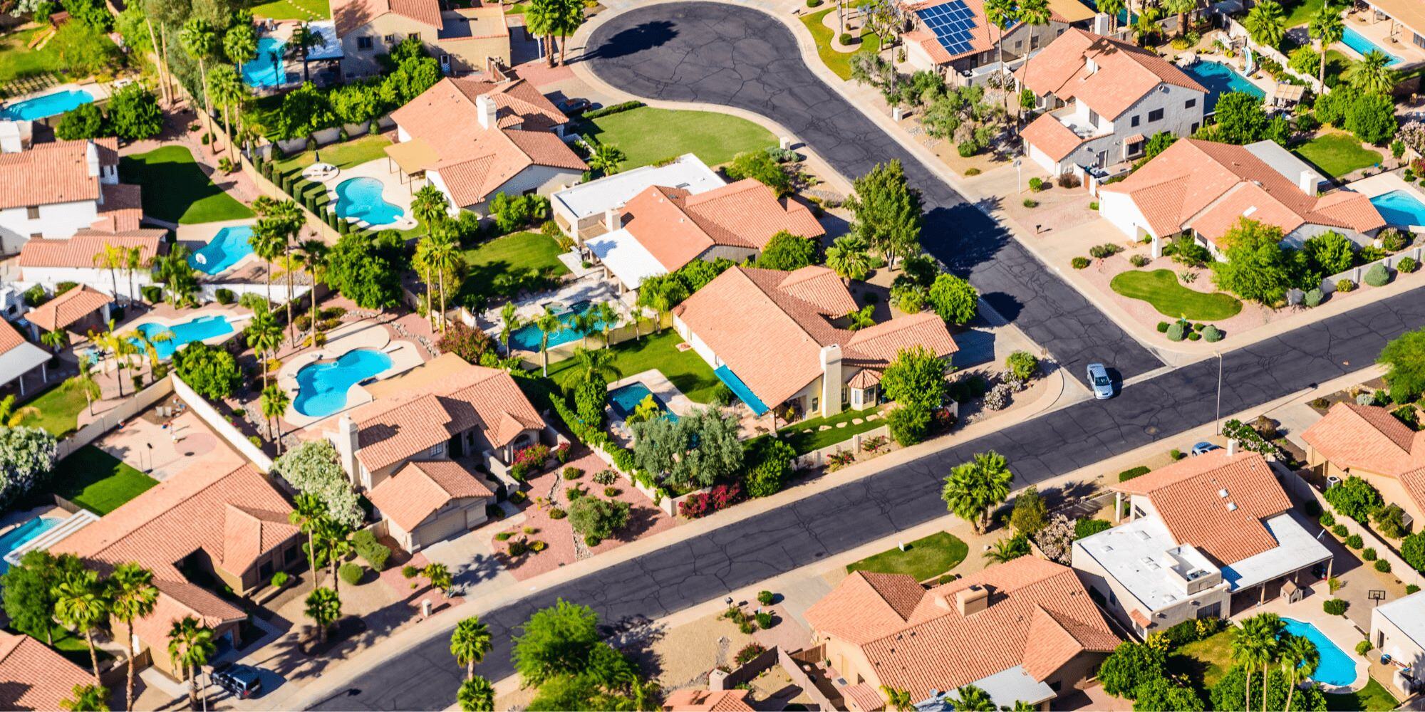 Stock Photo of Phoenix Neighborhood Roofs