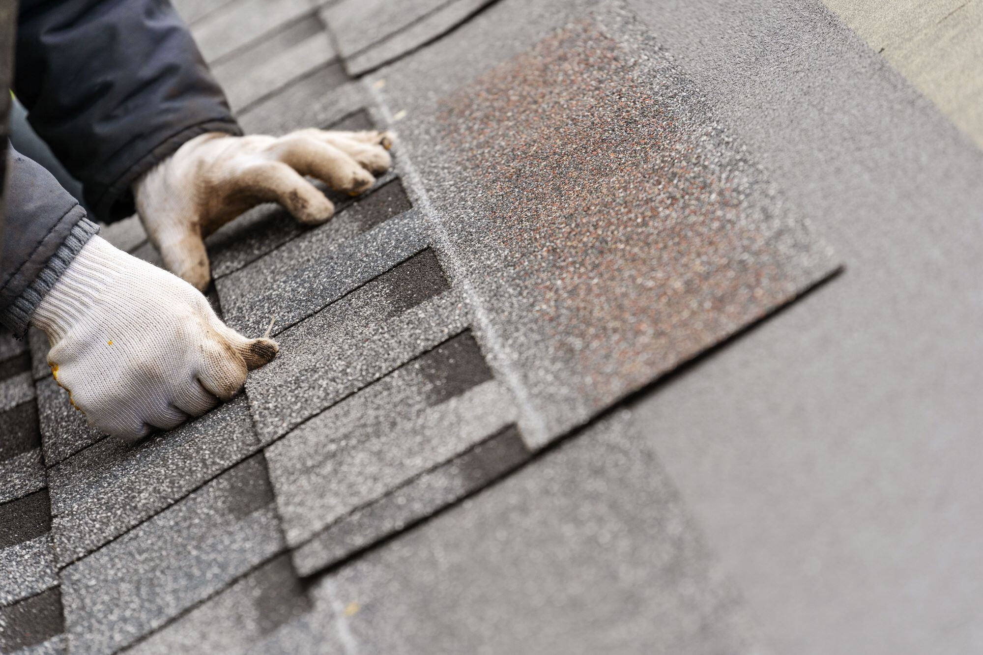 Stock Image of Shingles Being Installed on a Roof