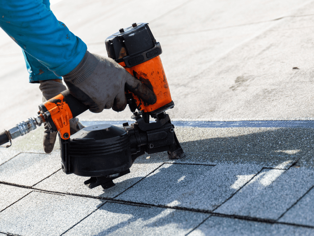 Stock Image of Shingle Roof Installtion