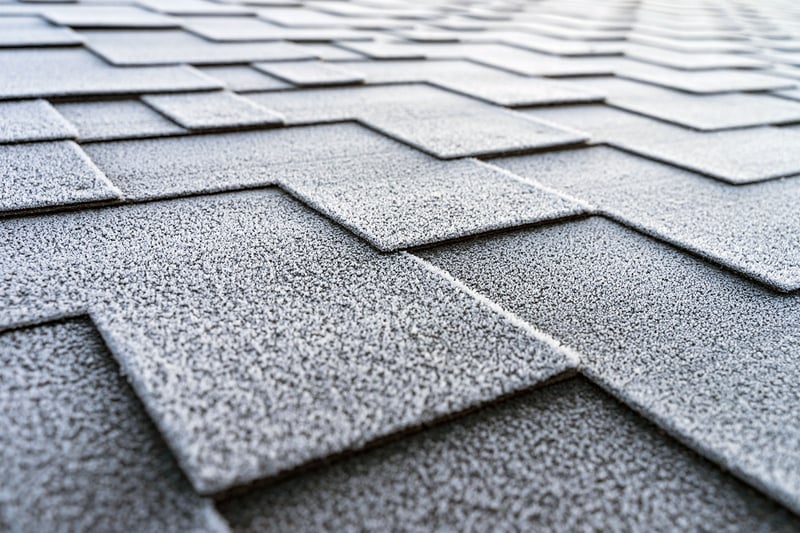 Up-close view of shingle roofing
