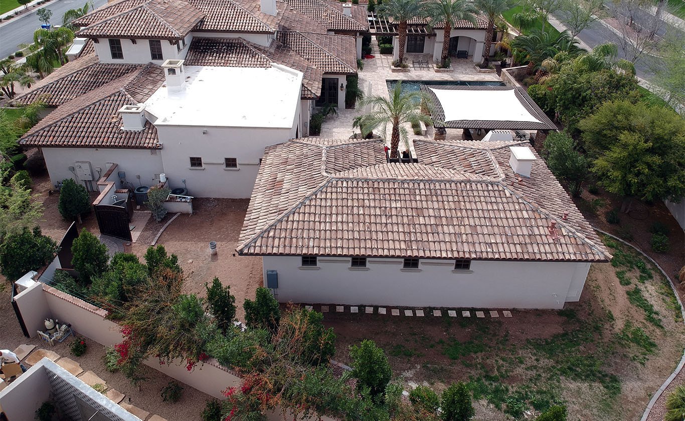 Aerial-View-of-Tile-and-Foam-Roofing